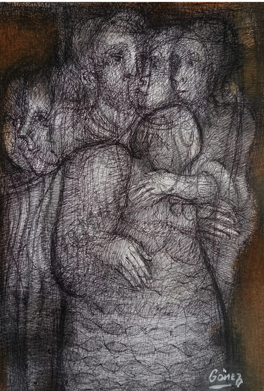 Abuela abrazando a sus nietos